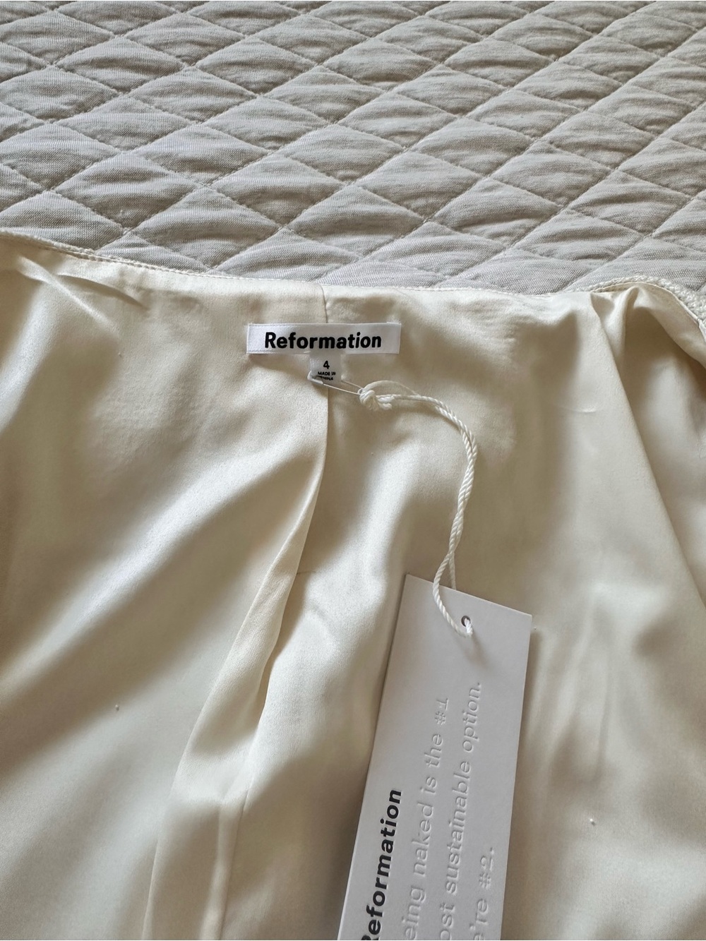 Reformation Cream Colleen Top/Blazer with Gold Buttons size 4 - Picture 3 of 9
